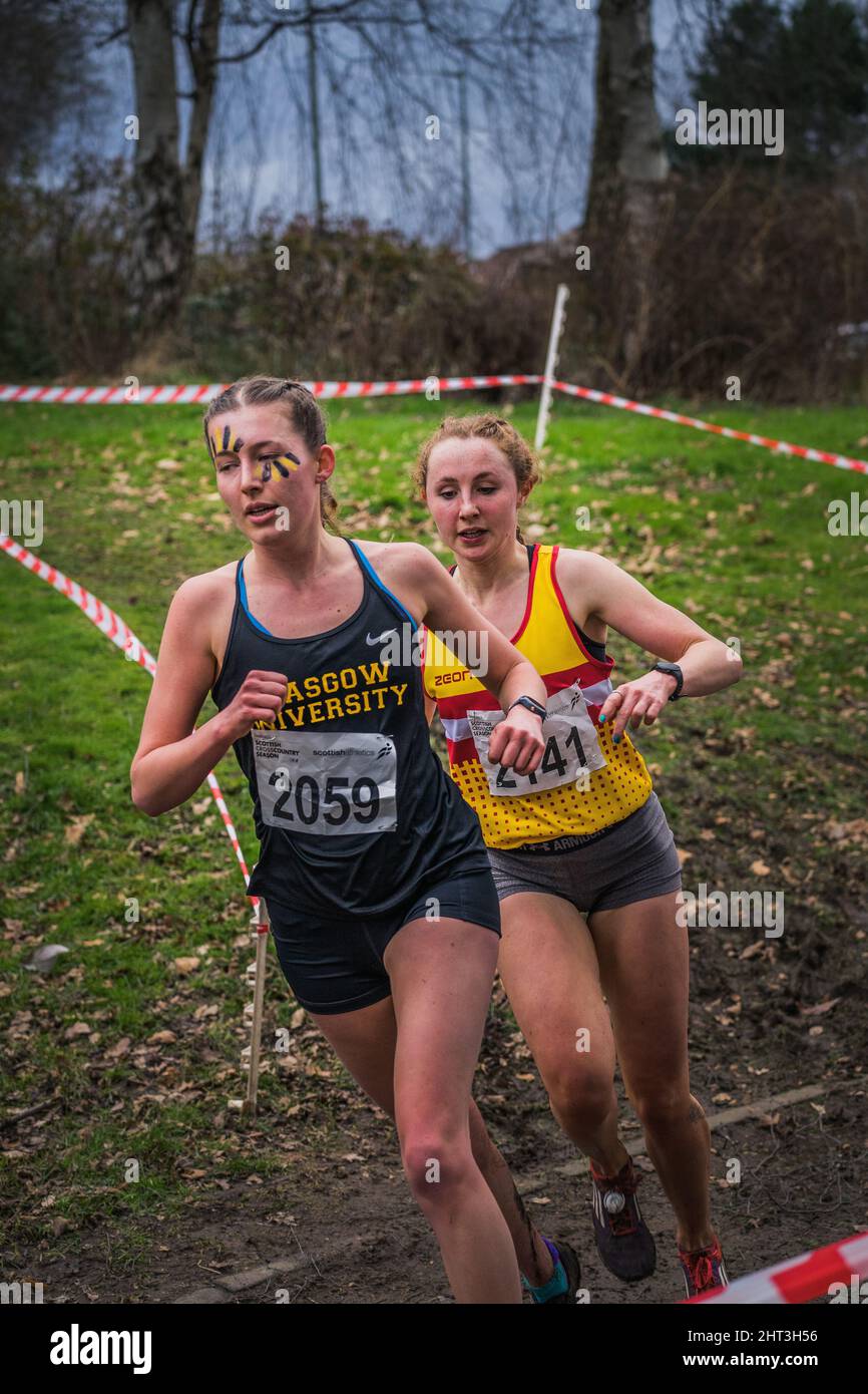 Falkirk, UK. , . Lindsay's athletics XC athletes compete on the cross country course set up at callander park in falkirk today Credit: Reiss McGuire/Alamy Live News Stock Photo