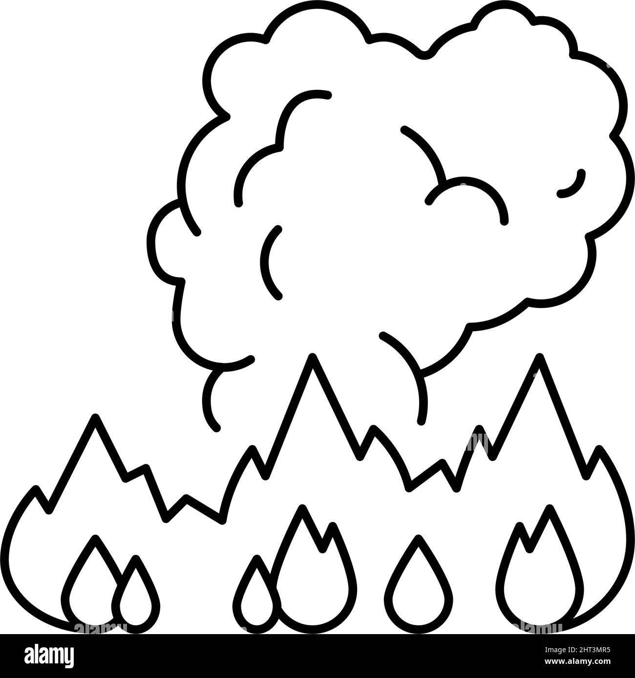 fire smoke line icon vector illustration Stock Vector Image & Art - Alamy