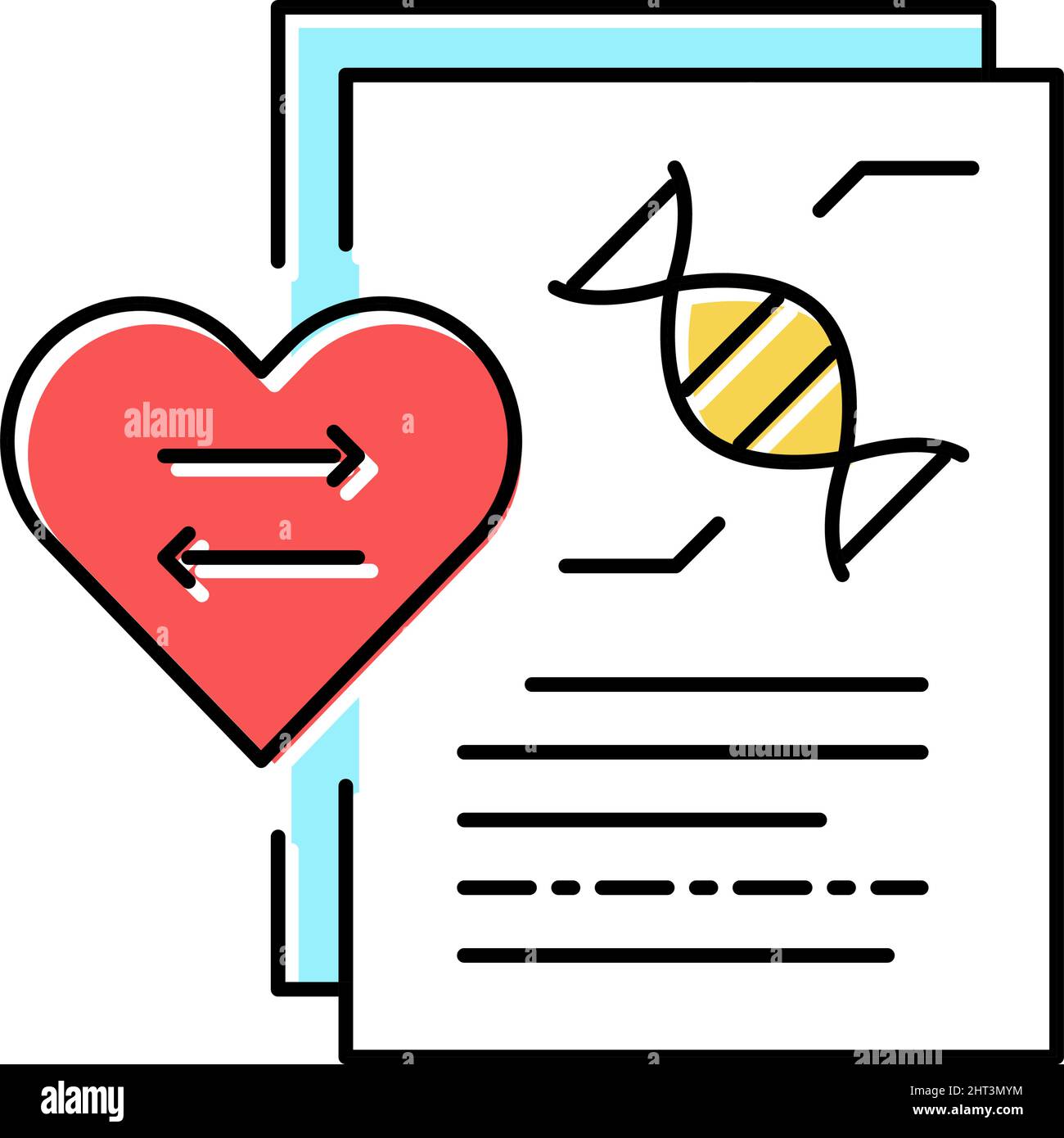 dna research for heart transplant color icon vector illustration Stock ...