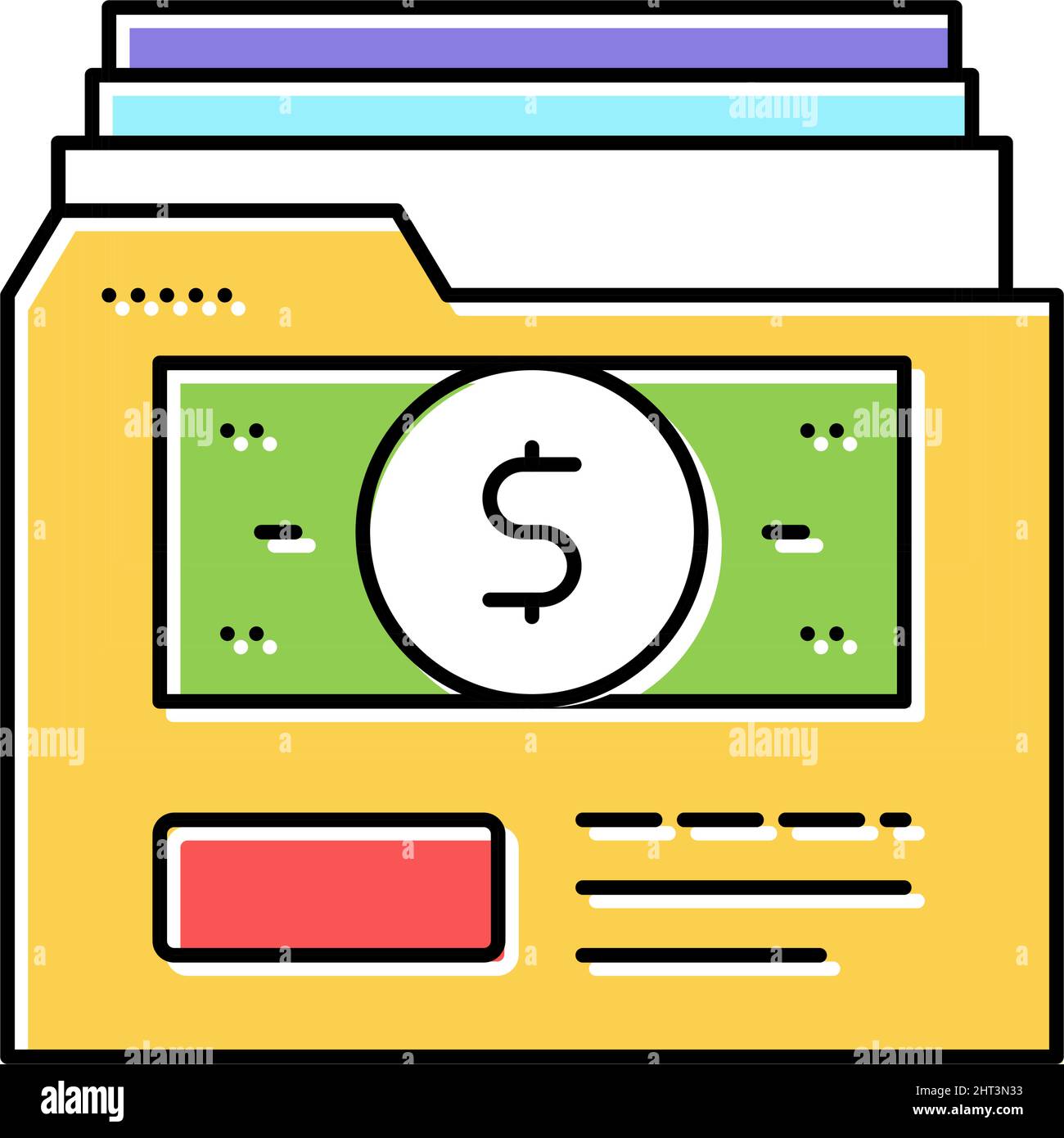 investment archive folder color icon vector illustration Stock Vector