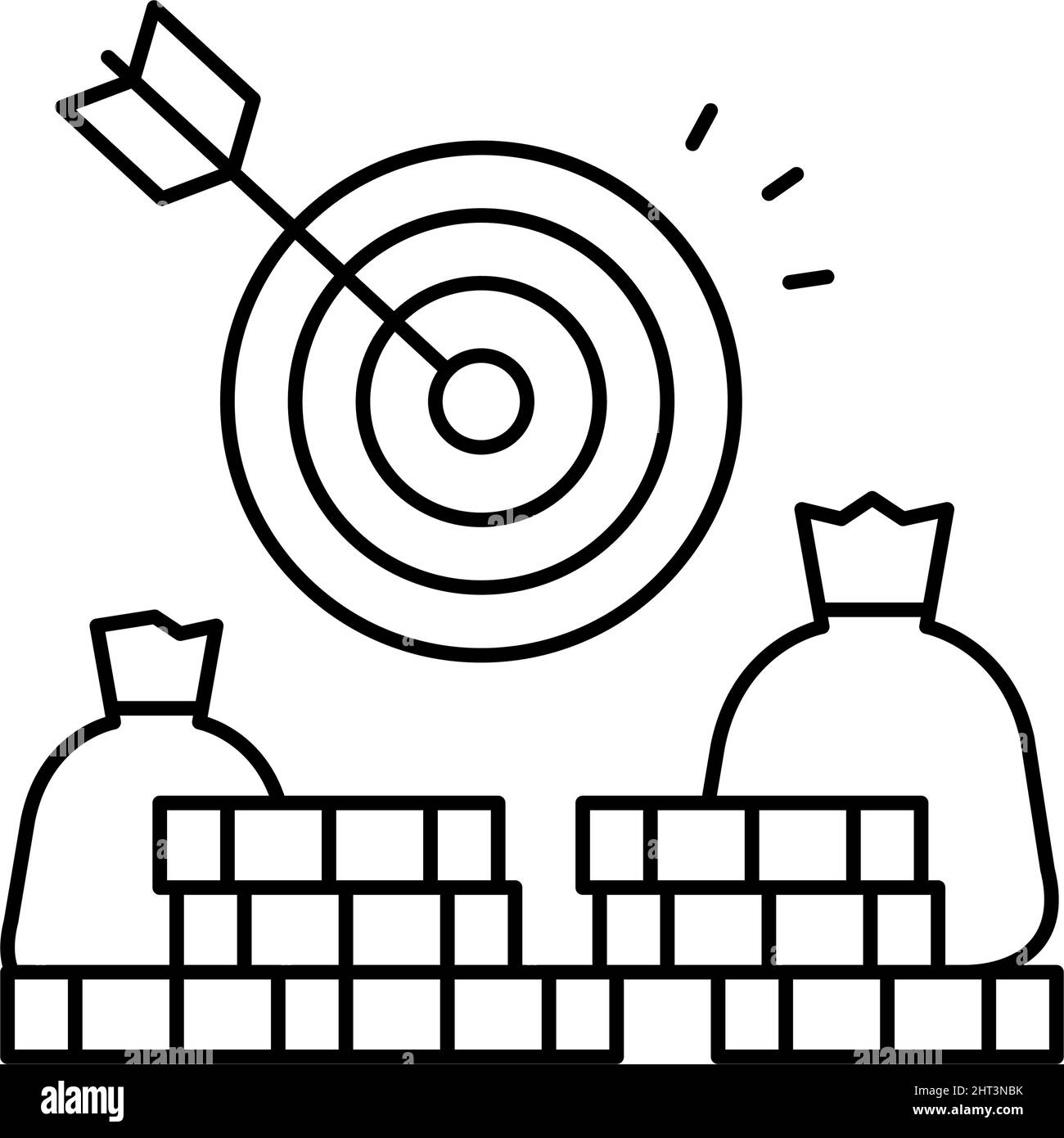 money earning target line icon vector illustration Stock Vector Image ...