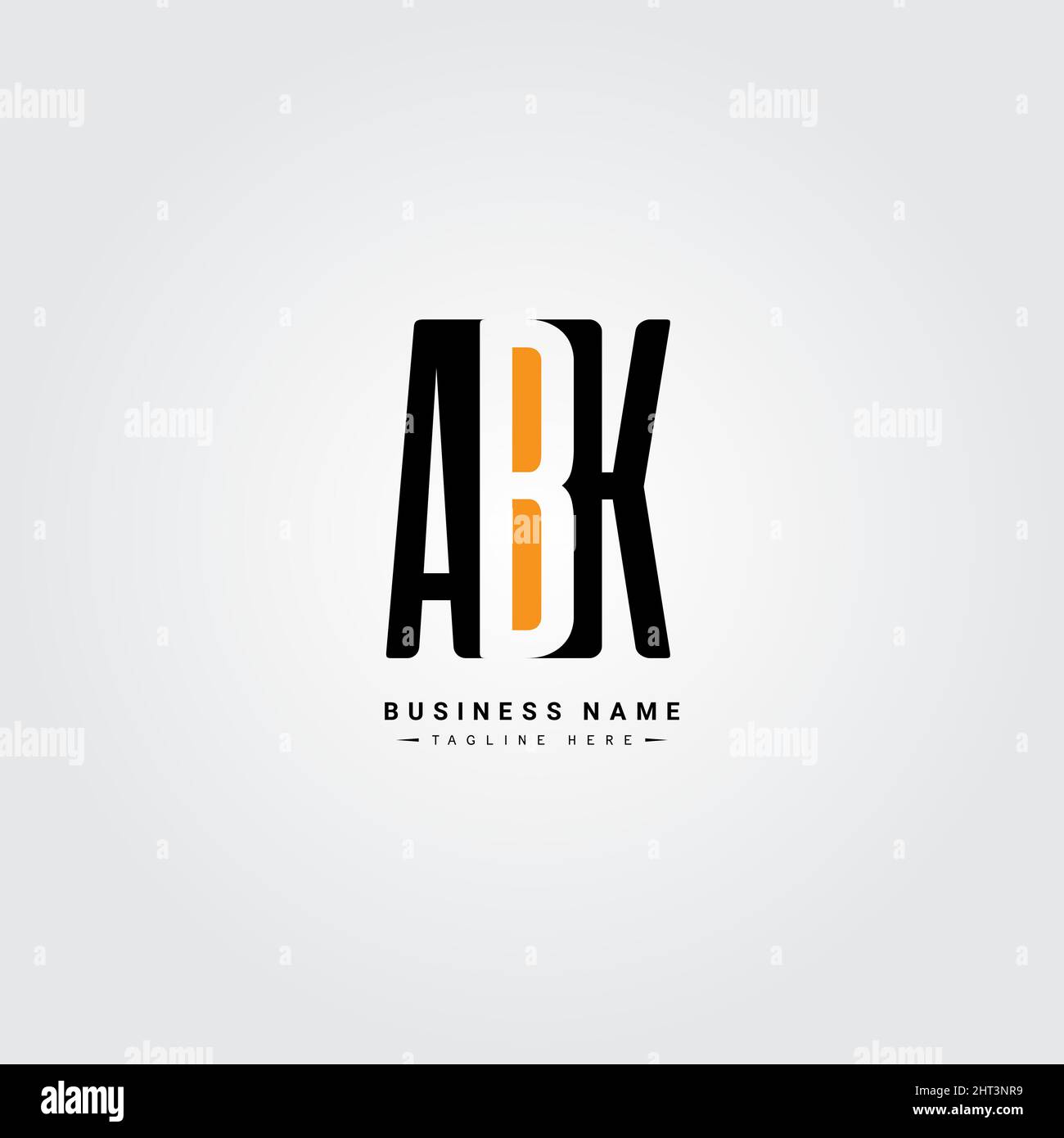 Simple Business Logo for Initial Letter ABK - Alphabet Logo - Vector Logo Template for Business Name Initials Stock Vector