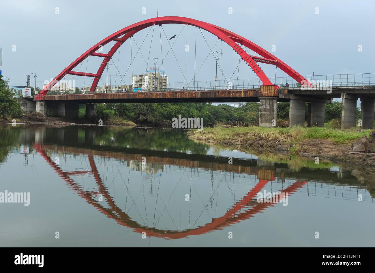Beautiful View Of Sant Tukaram Maharaj Bridge, Pune, Maharashtra. Stock Photo