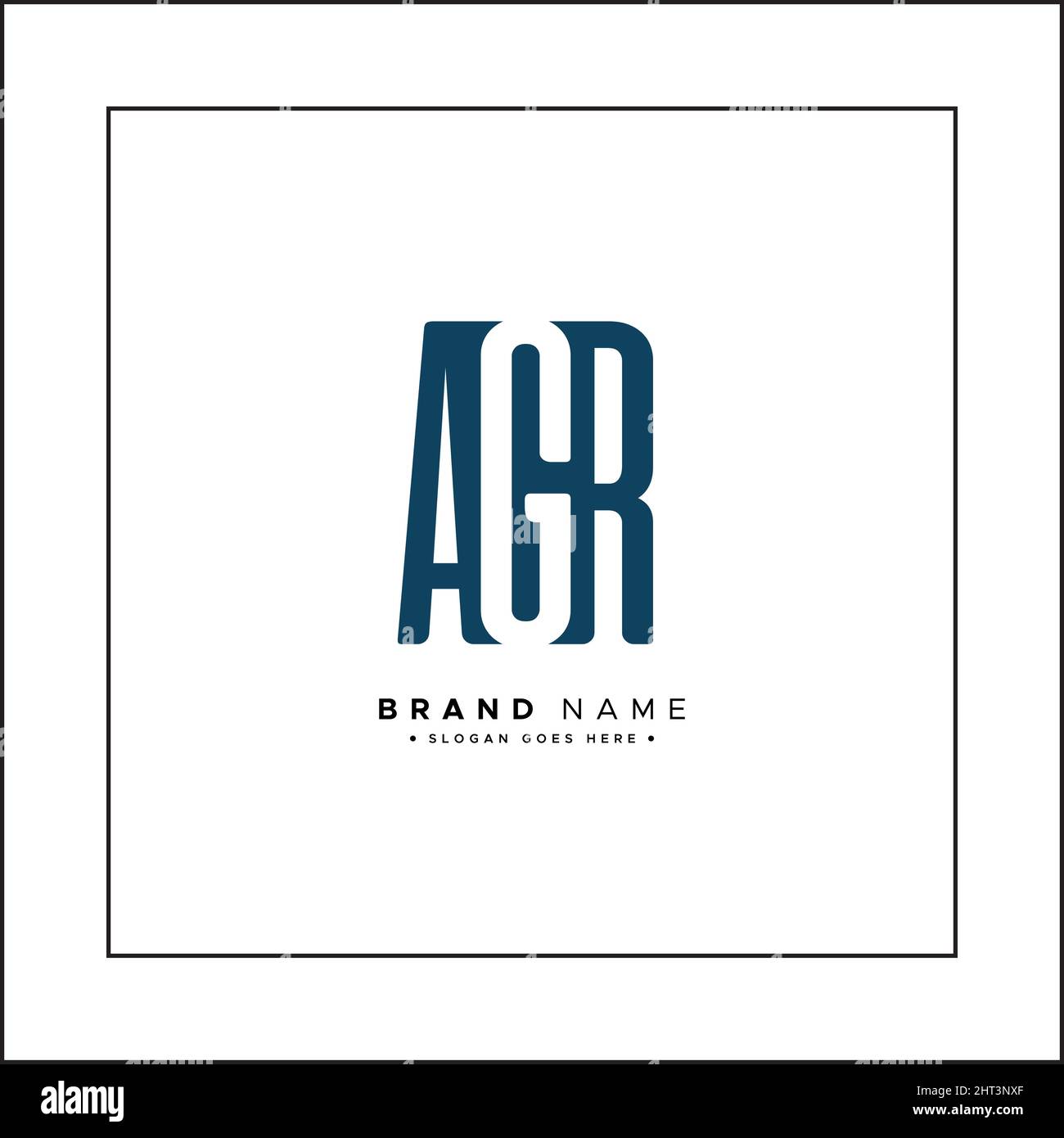 Initial Letter AGR Logo - Simple Monogram Logo for Initials A, G and R - Vector Logo Template for Business Name Initials Stock Vector