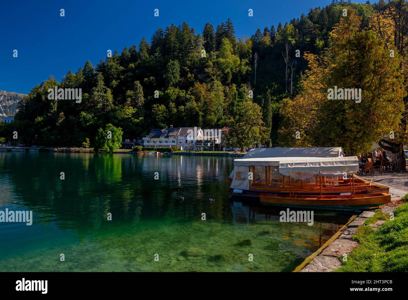 Bled lake and Julian Alps. Slovenia. Stock Photo