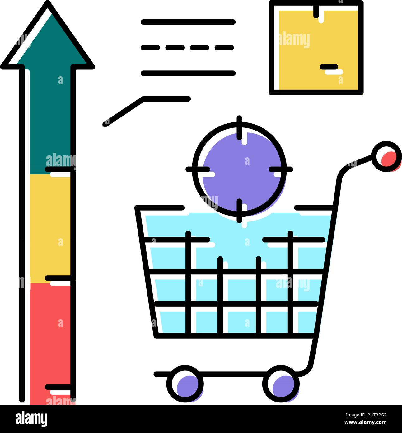 sales data visualization color icon vector illustration Stock Vector ...