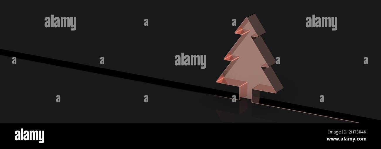 Illustration of a minimalistic 3d Christmas tree on a black background ...