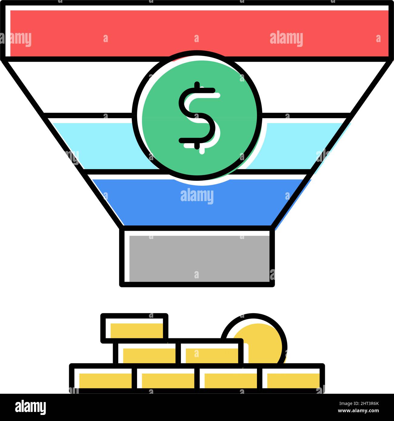 sales funnel color icon vector illustration Stock Vector Image & Art ...