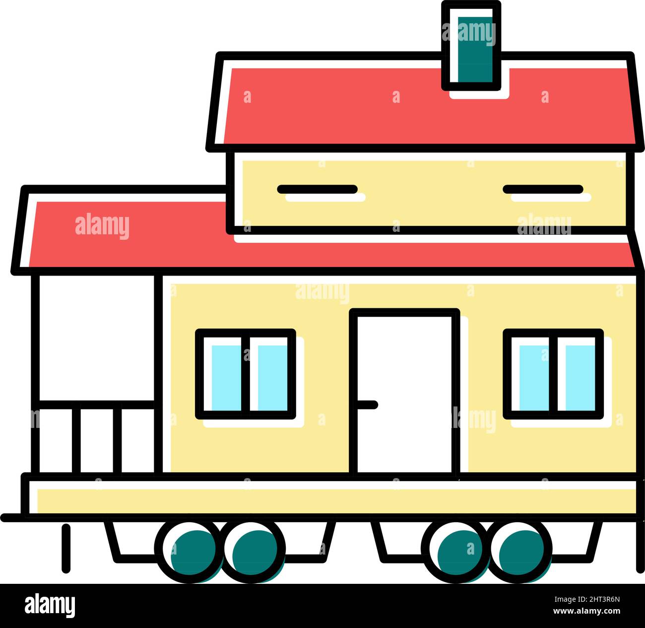 mobile home house color icon vector illustration Stock Vector Image ...
