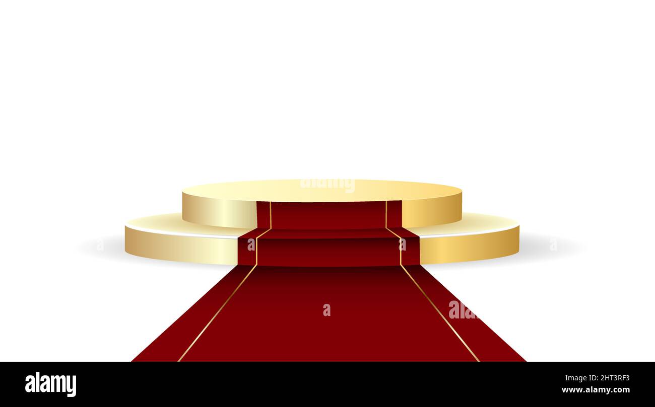 Golden winners podium for business concepts, Podium object. Stock Vector
