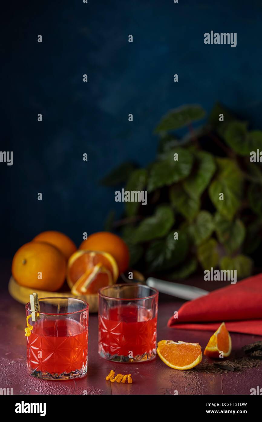 Campari chocolate orange negroni hires stock photography and images
