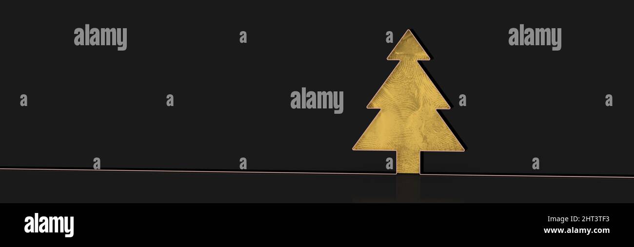 Illustration of a minimalistic 3d Christmas tree on a black background ...