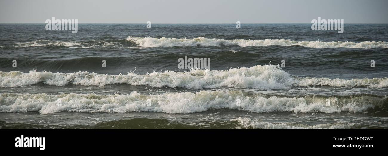 Panoramic view of Baltic sea Poland Sztutowo Stock Photo