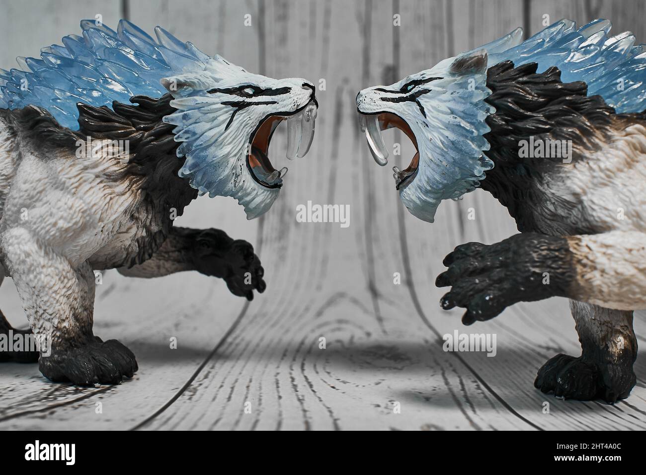 Beautiful shot of Schleich saber-toothed tigers from eldrador creatures Beautiful shot of Schleich saber-toothed tigers from eldrador creatures