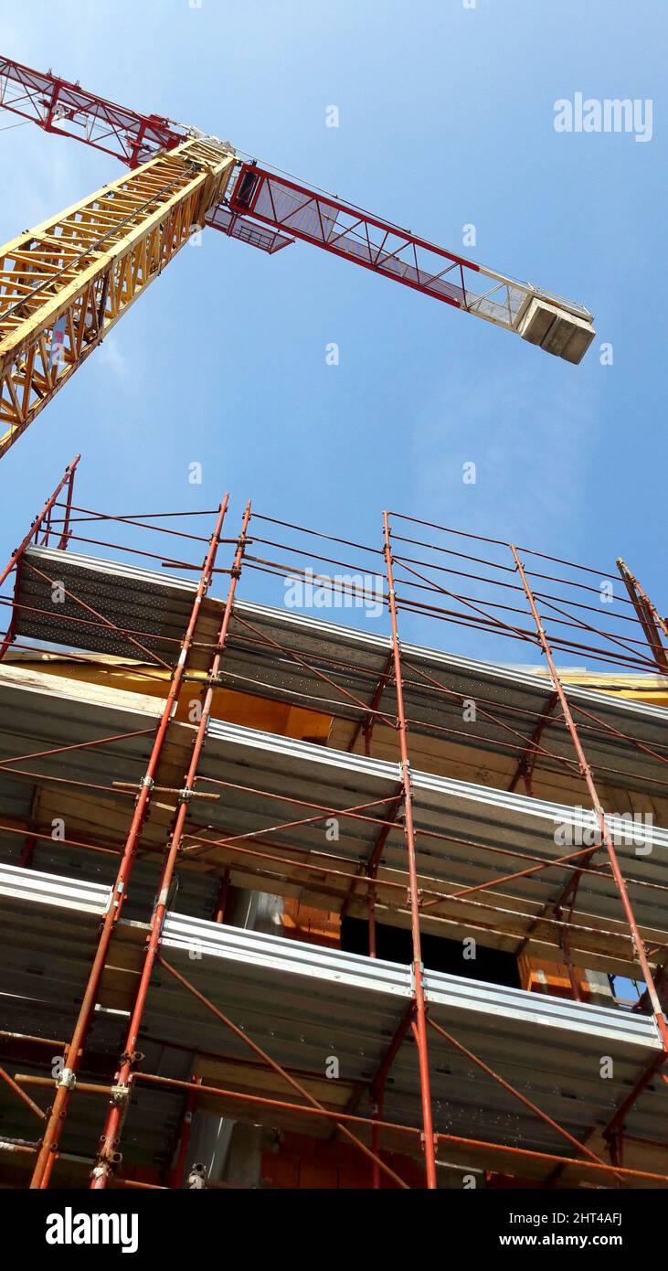 Closeup of a tower cranes used in heavy construction Stock Photo - Alamy