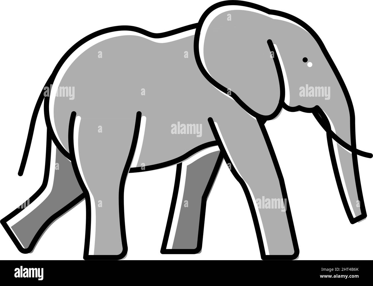 elephant animal in zoo color icon vector illustration Stock Vector