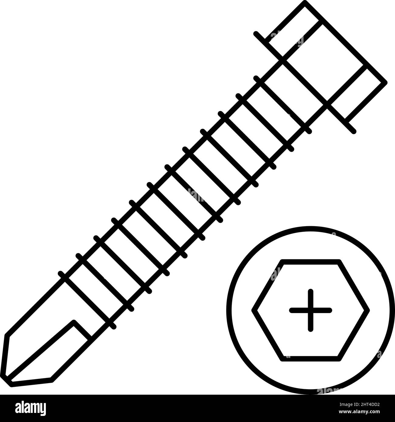 rounded head screw line icon vector illustration Stock Vector Image