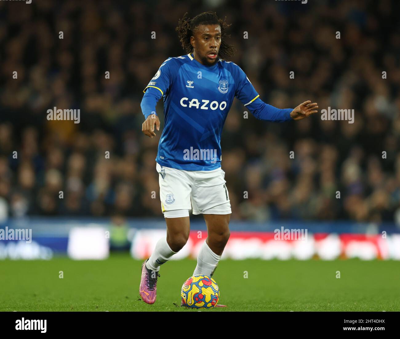 Liverpool, England, 26th February 2022.  Alex Iwobi of Everton during the Premier League match at Goodison Park, Liverpool. Picture credit should read: Darren Staples / Sportimage Credit: Sportimage/Alamy Live News Stock Photo