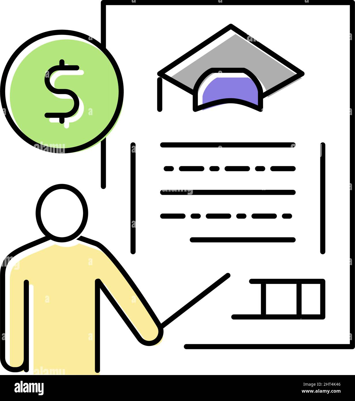 for education allowance color icon vector illustration Stock Vector