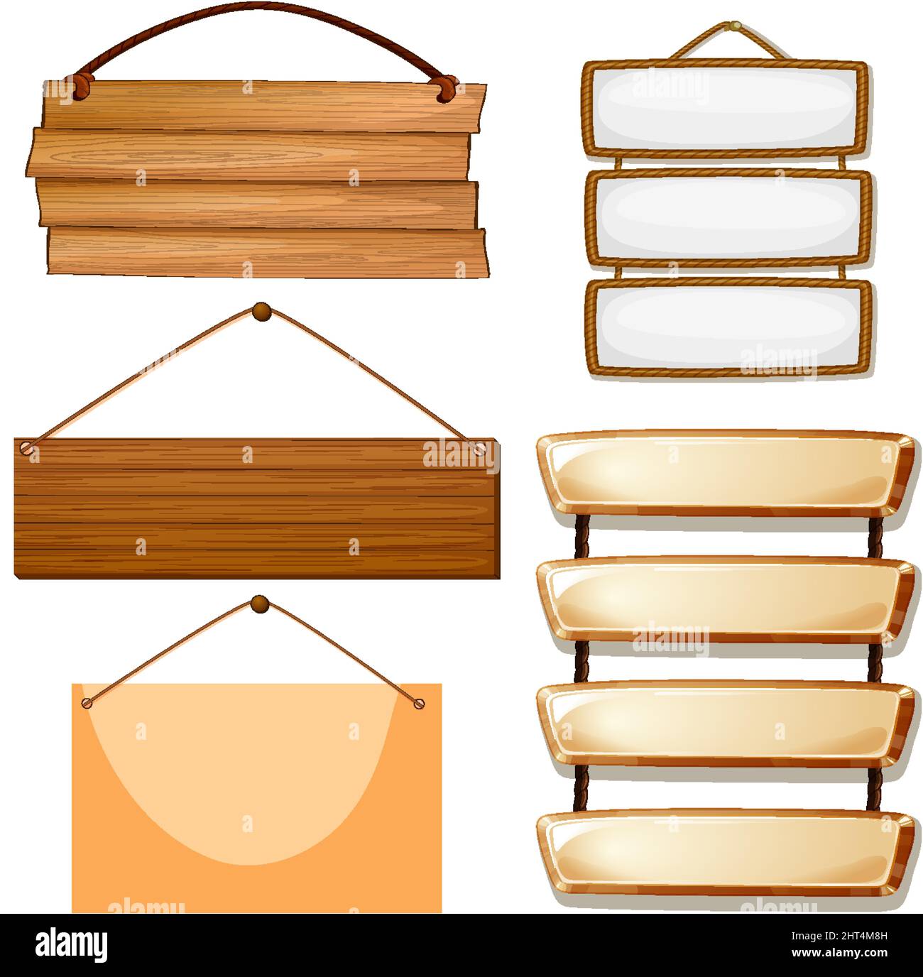 Set of wooden sign banner illustration Stock Vector Image & Art - Alamy