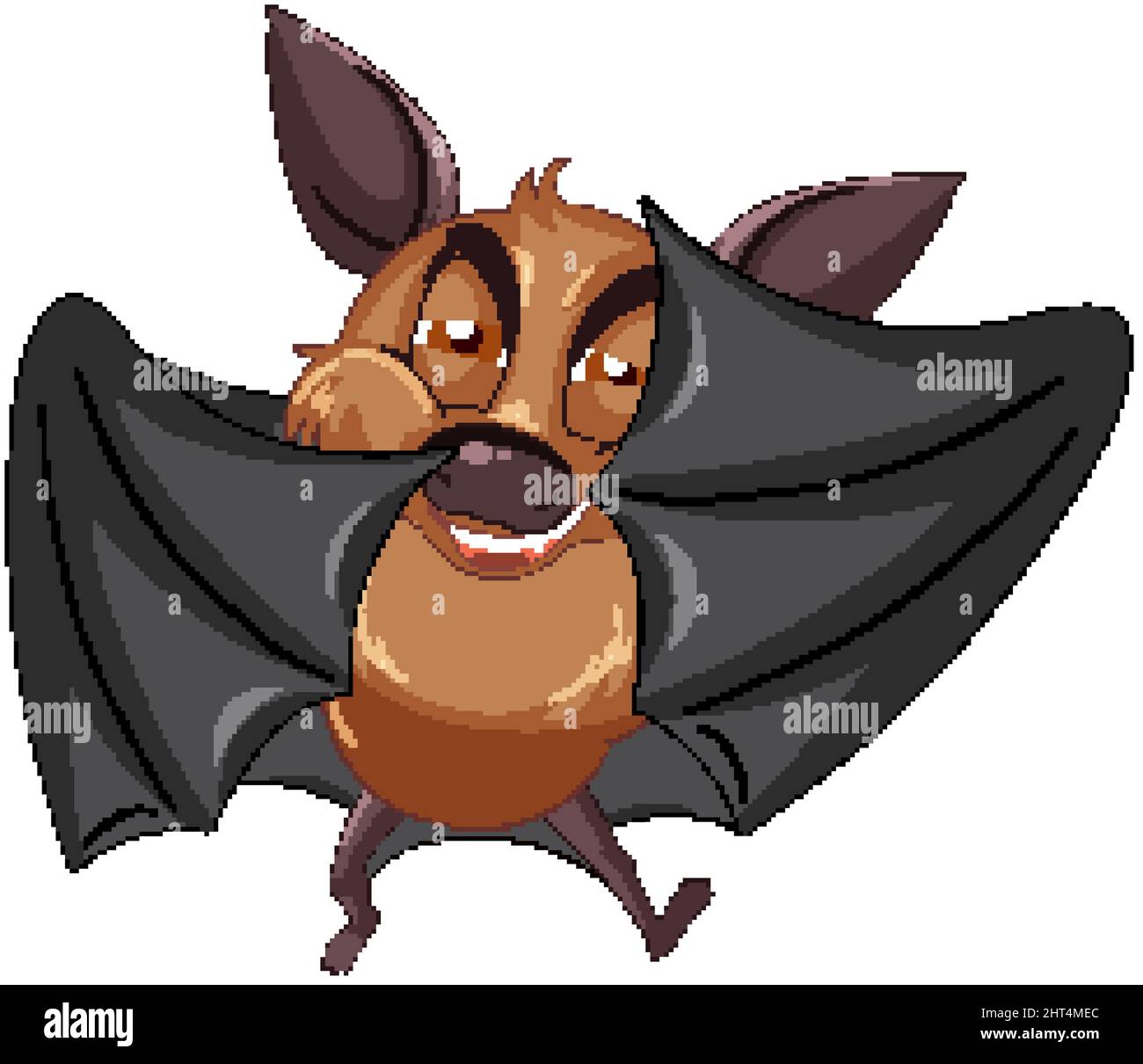 Bat cartoon character on white background illustration Stock Vector