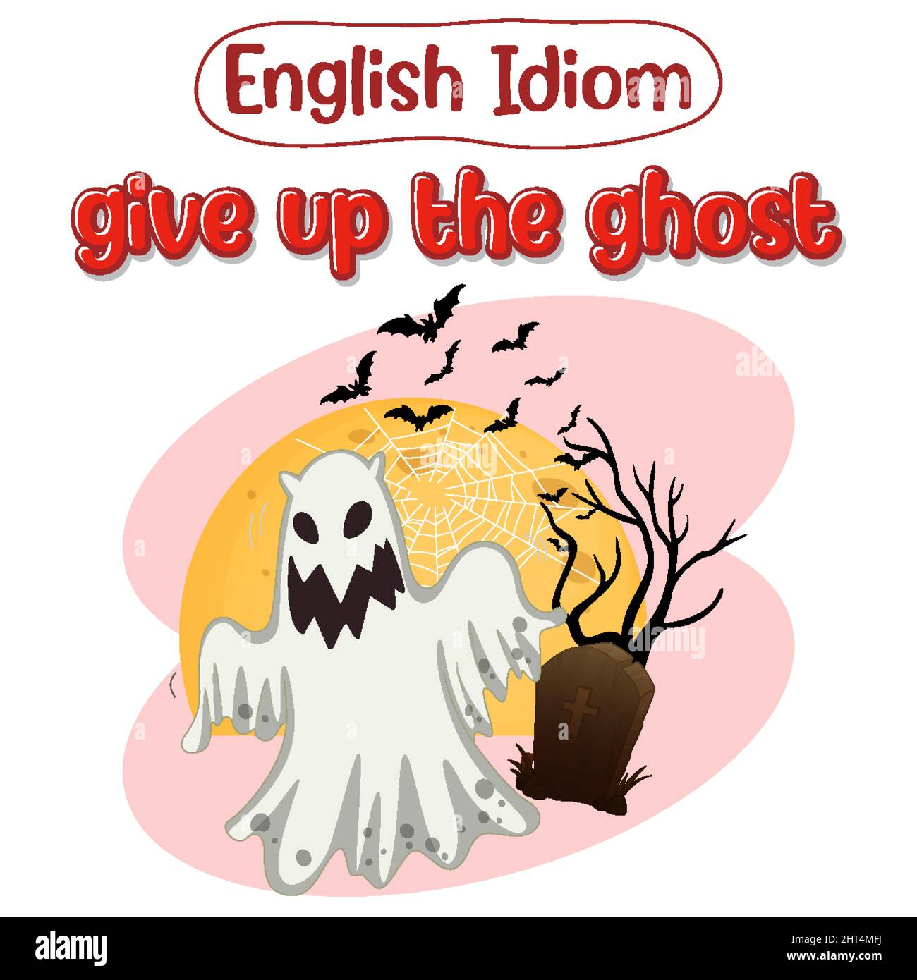 English idiom with picture description for give up the ghost