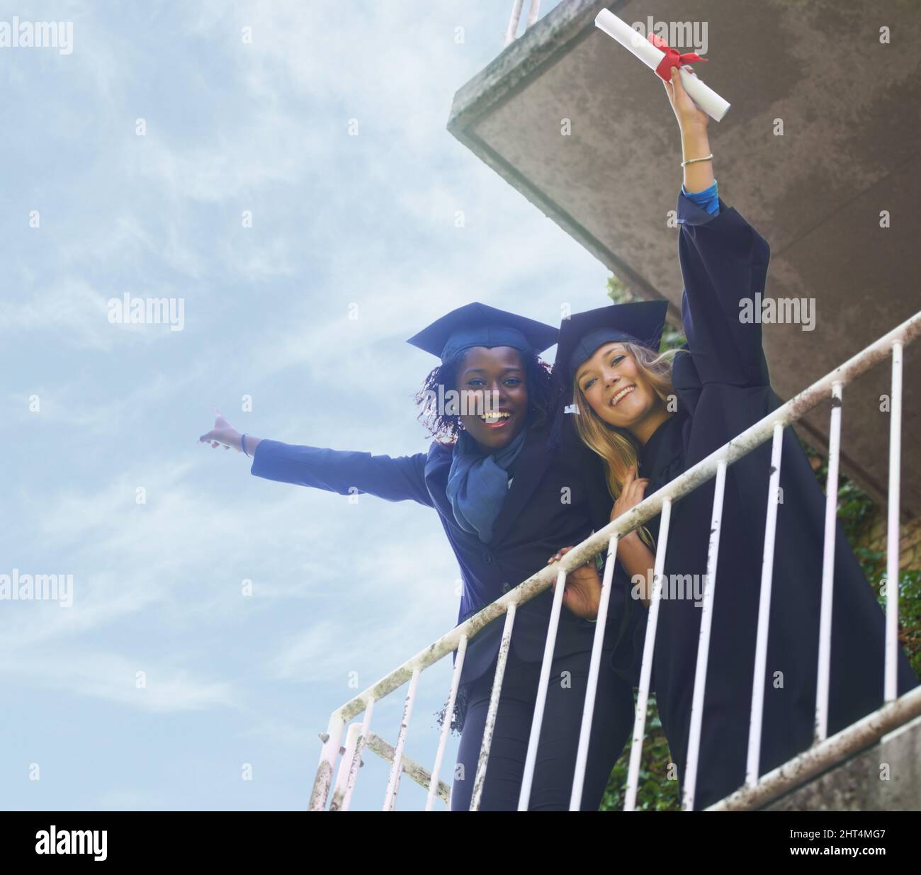 Off to a great start. A young woman on graduation day. Stock Photo