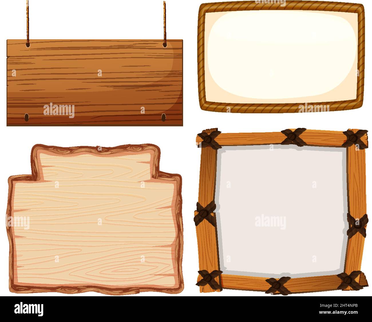 Set of wooden sign banner illustration Stock Vector Image & Art - Alamy