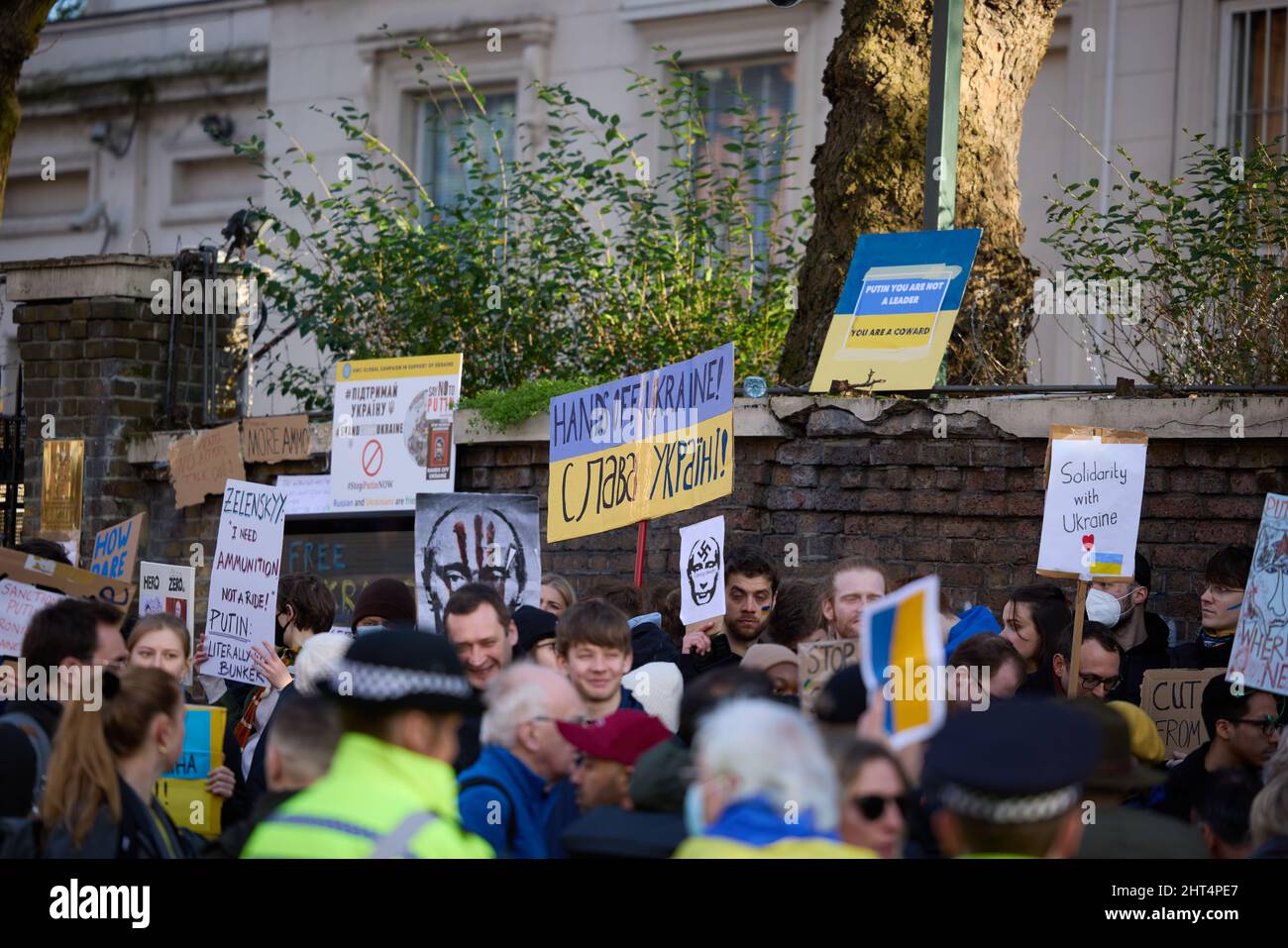 Stand for Ukraine London near Russian embassy Stock Photo