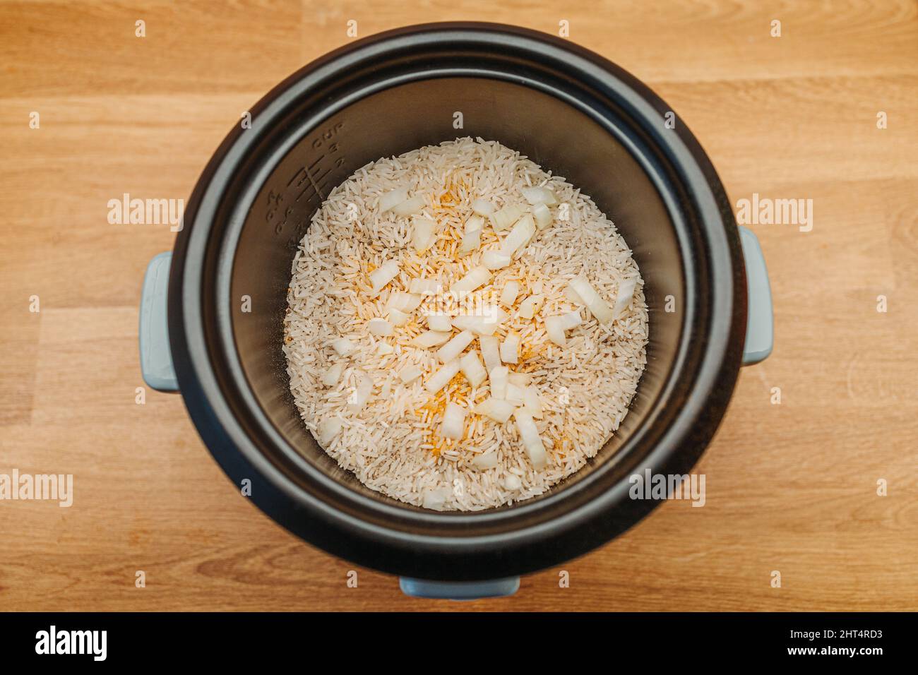 Closeup of a Basmati electric rice cooker Stock Photo Alamy