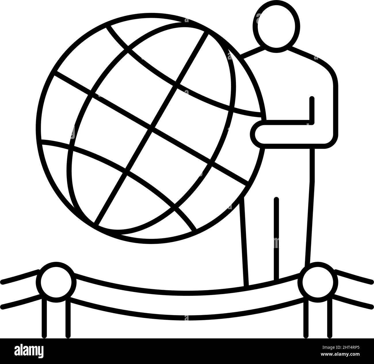 globe planet earth line icon vector illustration Stock Vector Image ...