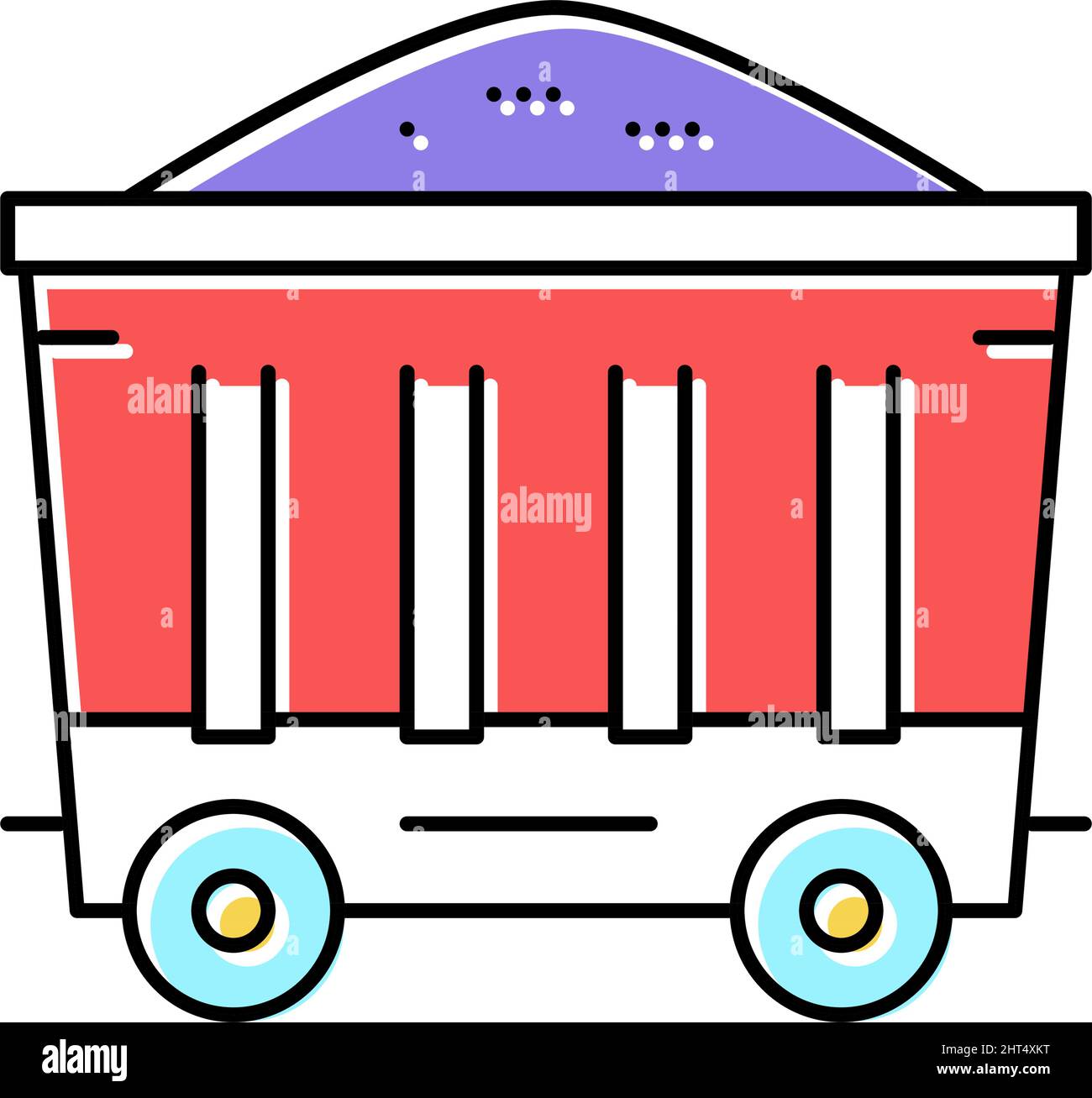 coal wagon color icon vector flat illustration Stock Vector Image & Art ...