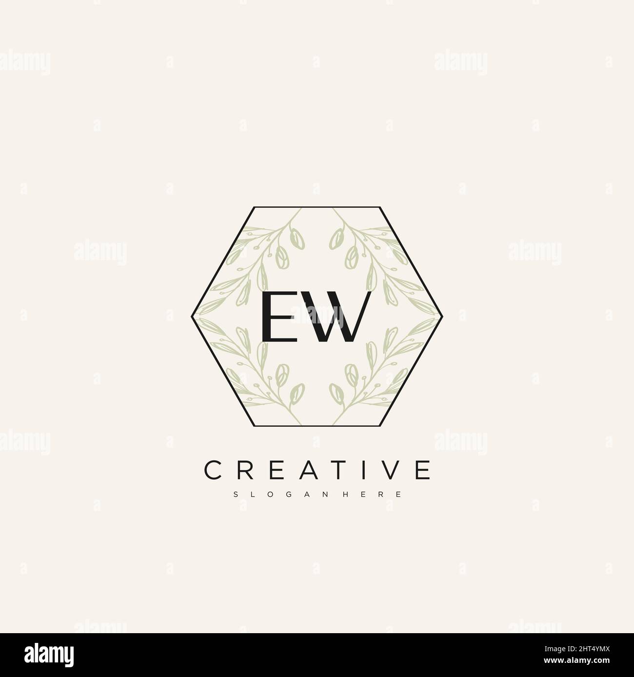 EW Initial Letter Flower Logo Template Vector premium vector Stock Vector