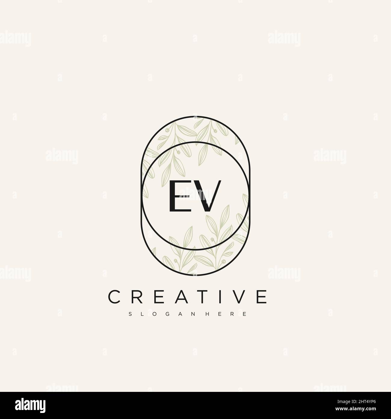 EV Initial Letter Flower Logo Template Vector premium vector Stock Vector