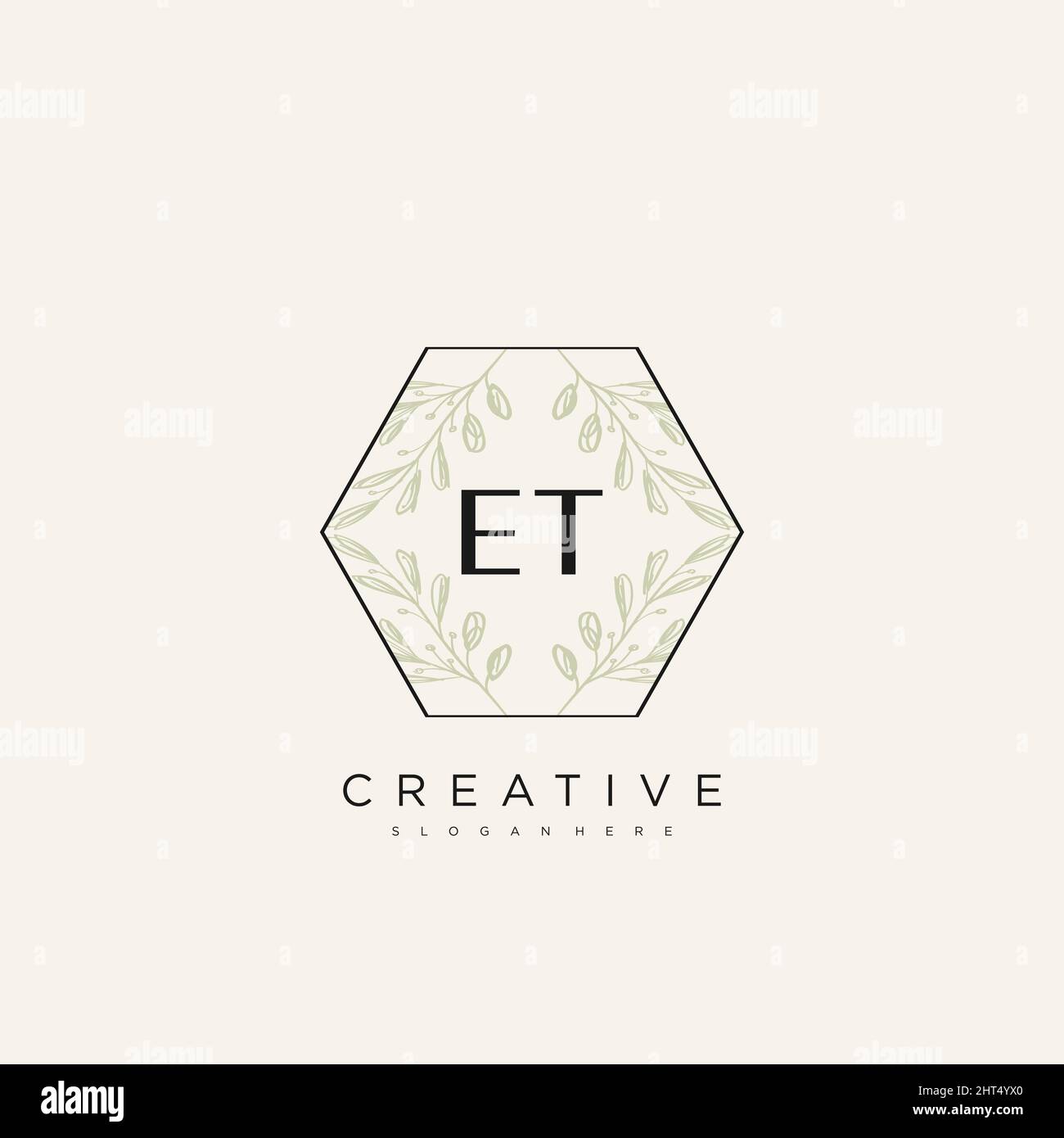ET Initial Letter Flower Logo Template Vector premium vector Stock Vector