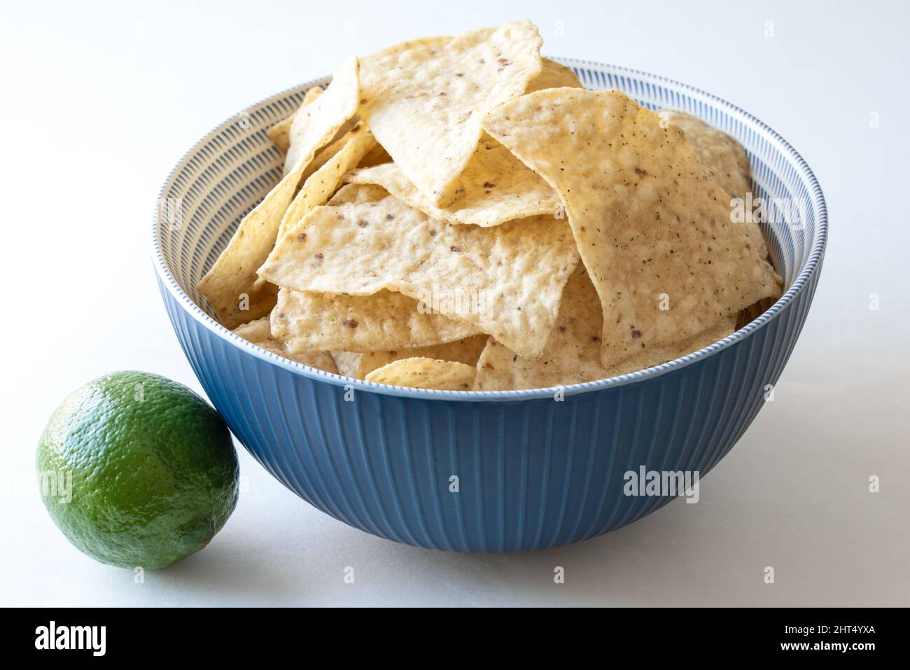 Tortilla Chips with a Hint of Lime Stock Photo