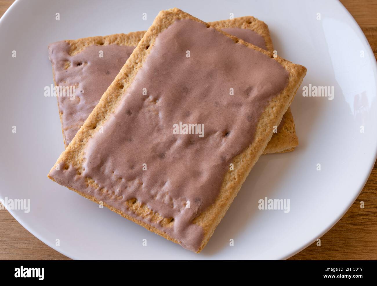 Chocolate Frosted Toaster Pastries Stock Photo