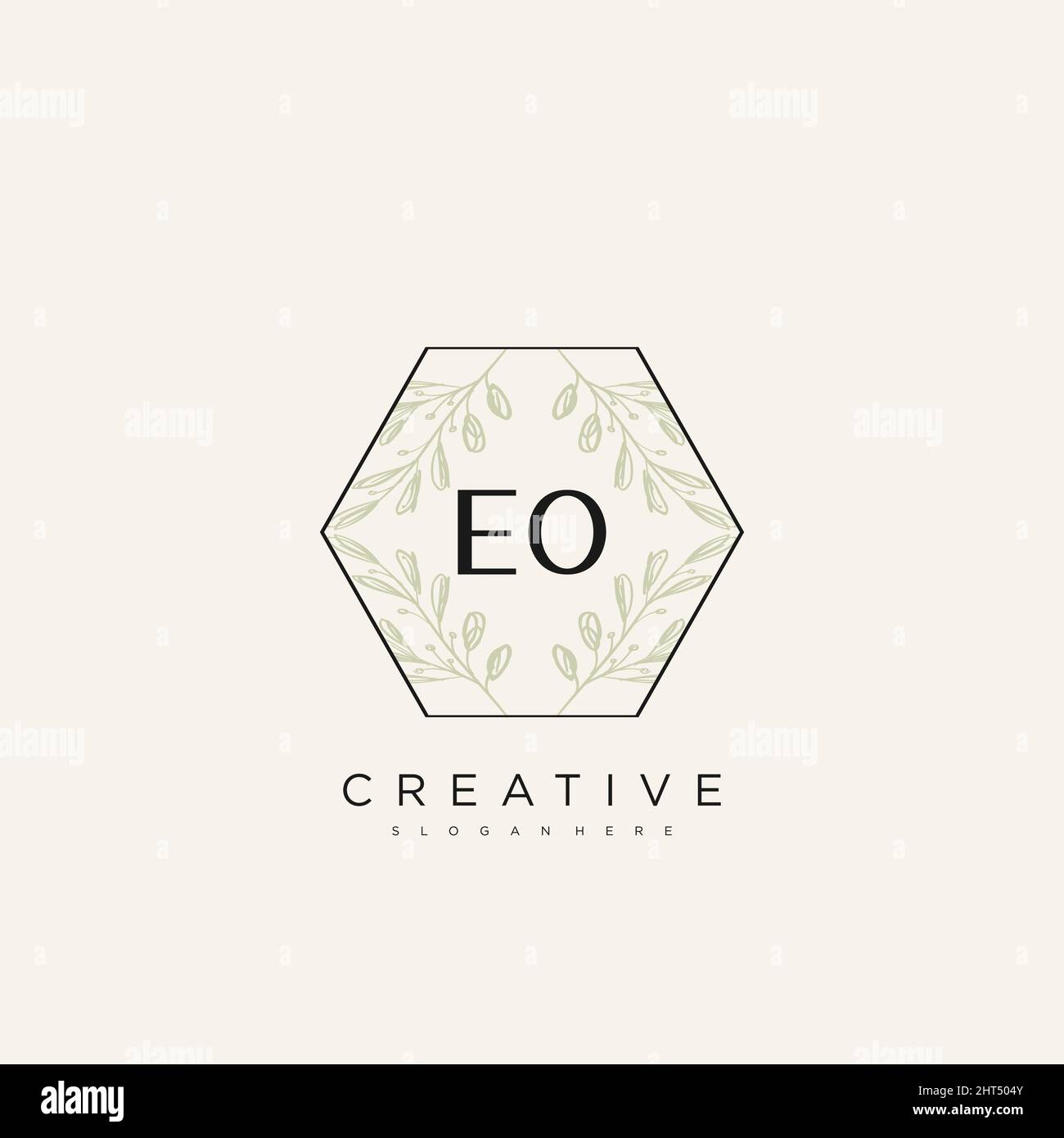 EO Initial Letter Flower Logo Template Vector premium vector Stock Vector