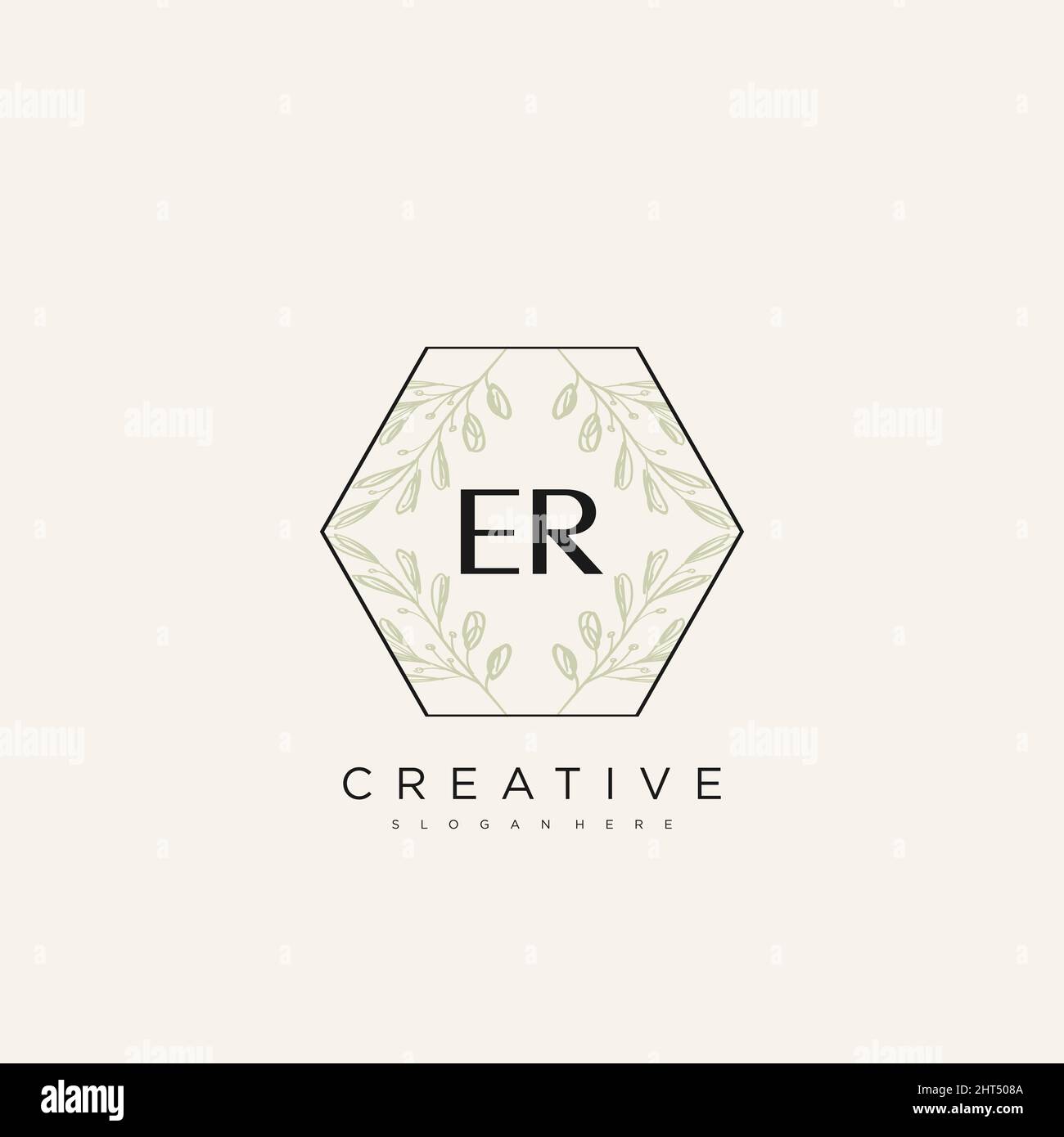ER Initial Letter Flower Logo Template Vector premium vector Stock Vector