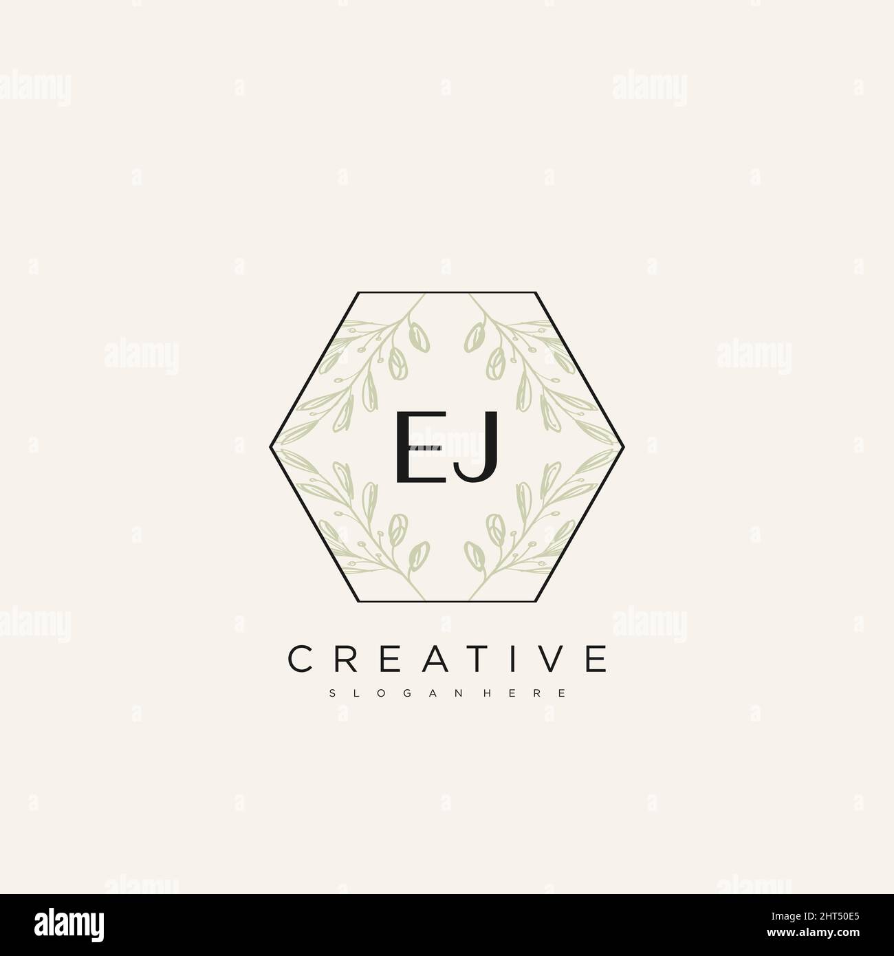EJ Initial Letter Flower Logo Template Vector premium vector Stock Vector