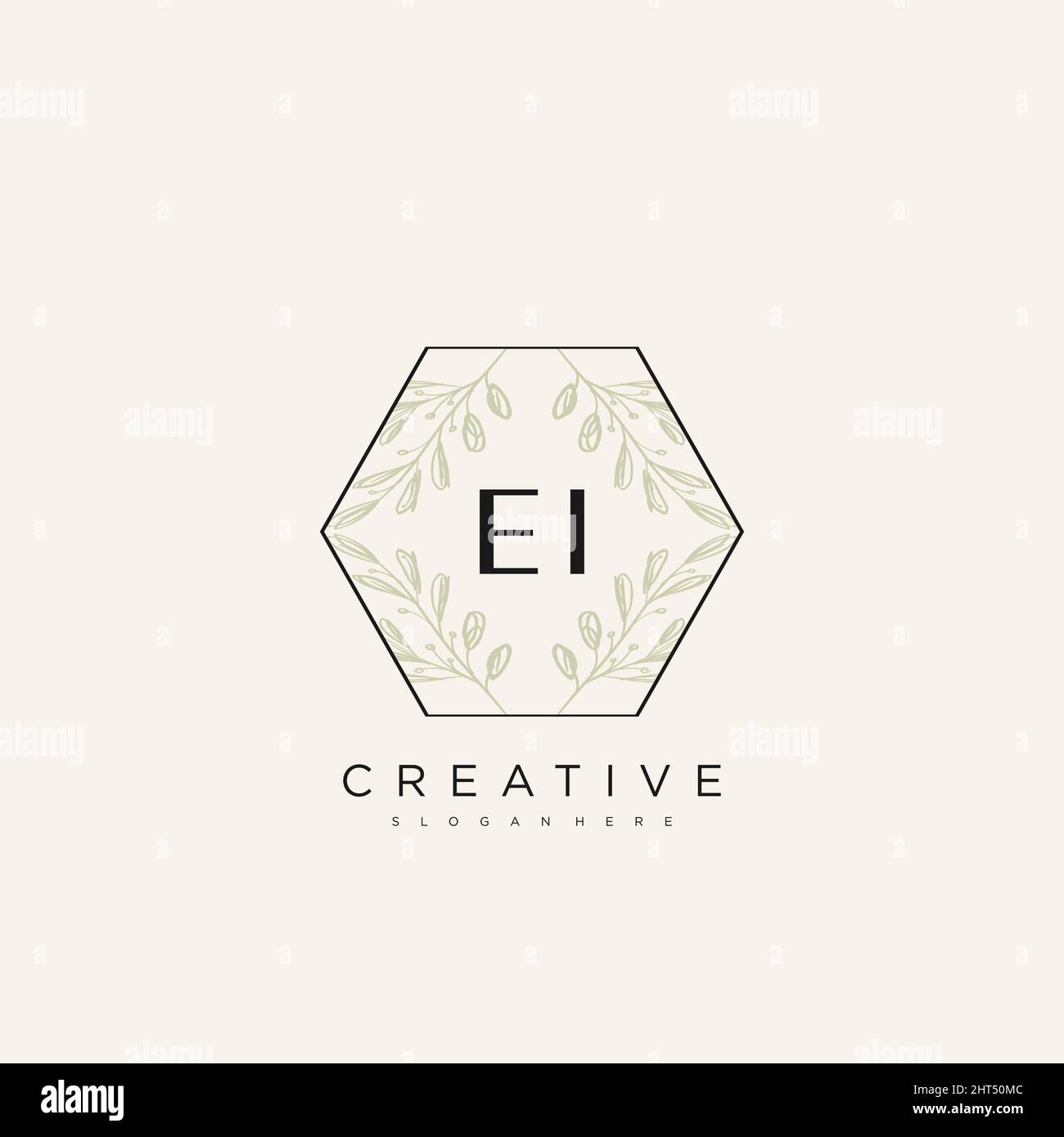 EI Initial Letter Flower Logo Template Vector premium vector Stock Vector