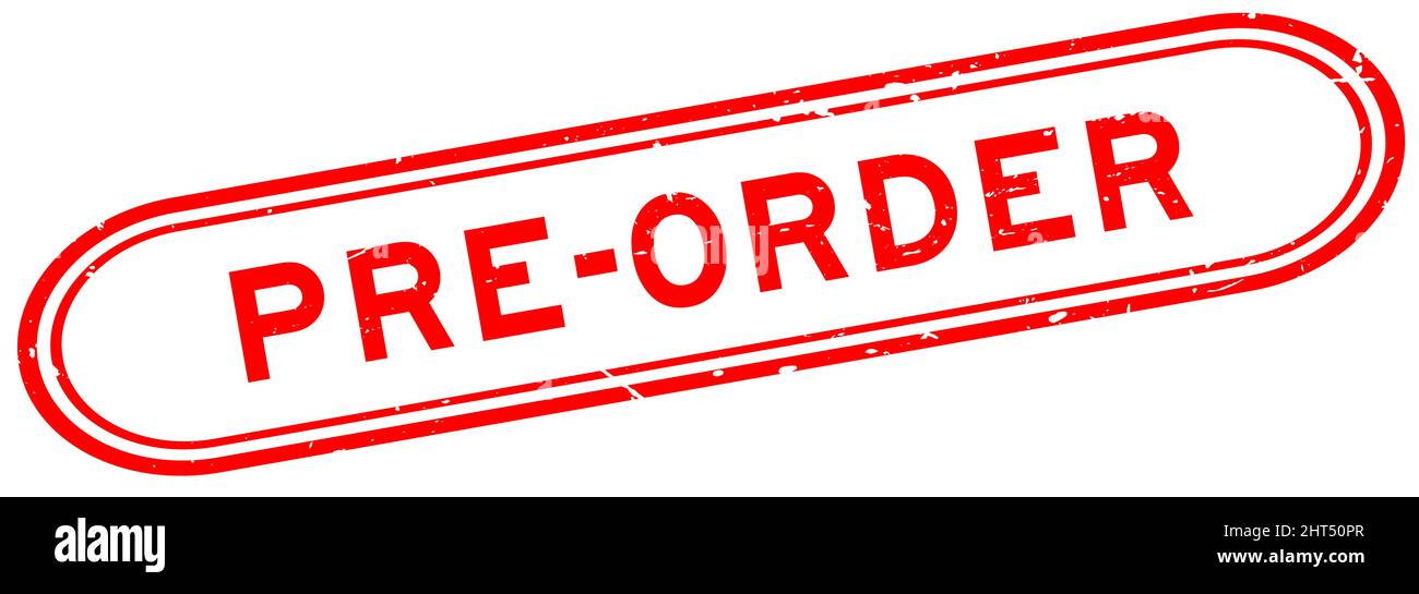 Grunge red pre-order word rubber seal stamp on white background Stock ...