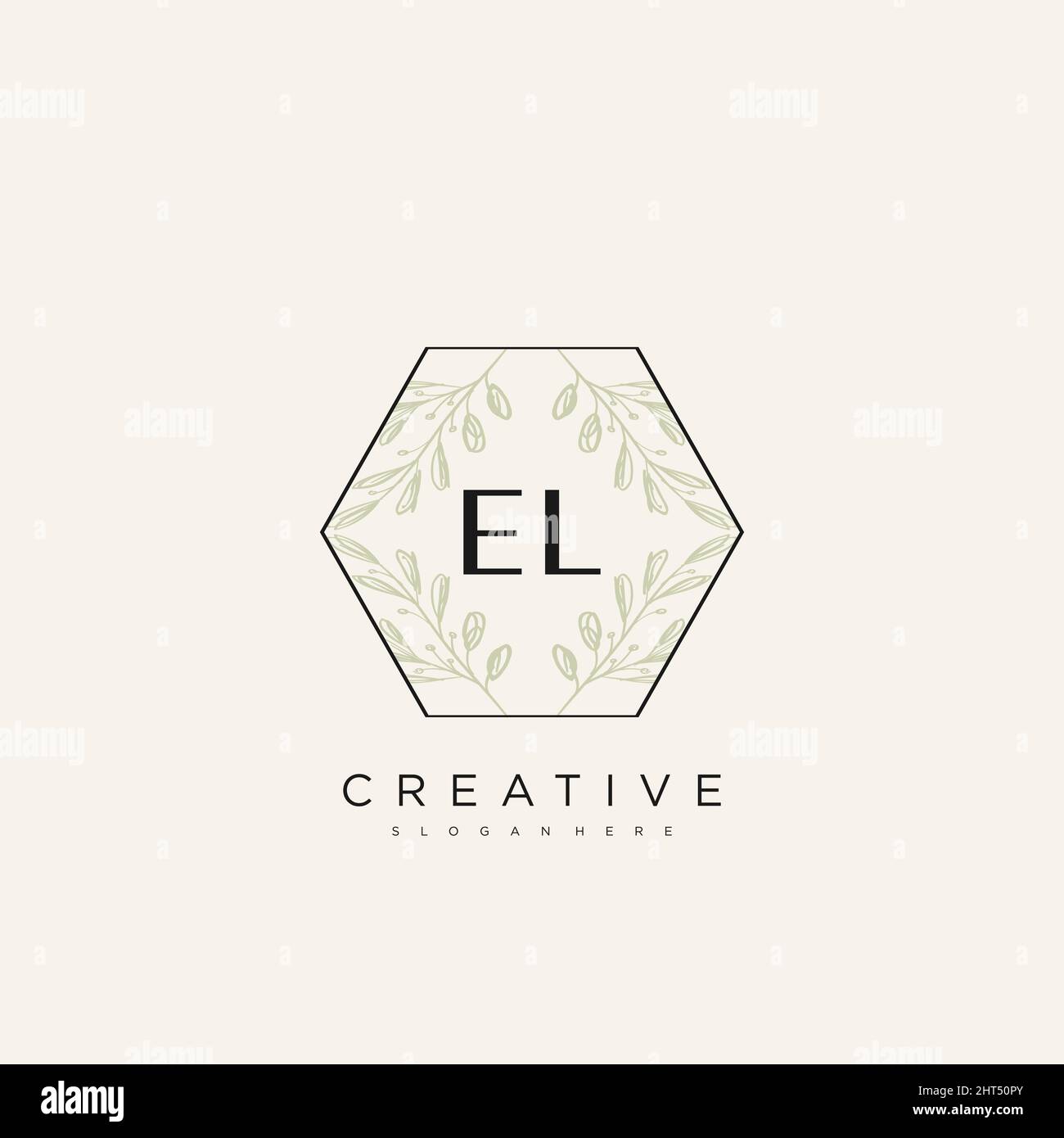 EL Initial Letter Flower Logo Template Vector premium vector Stock Vector