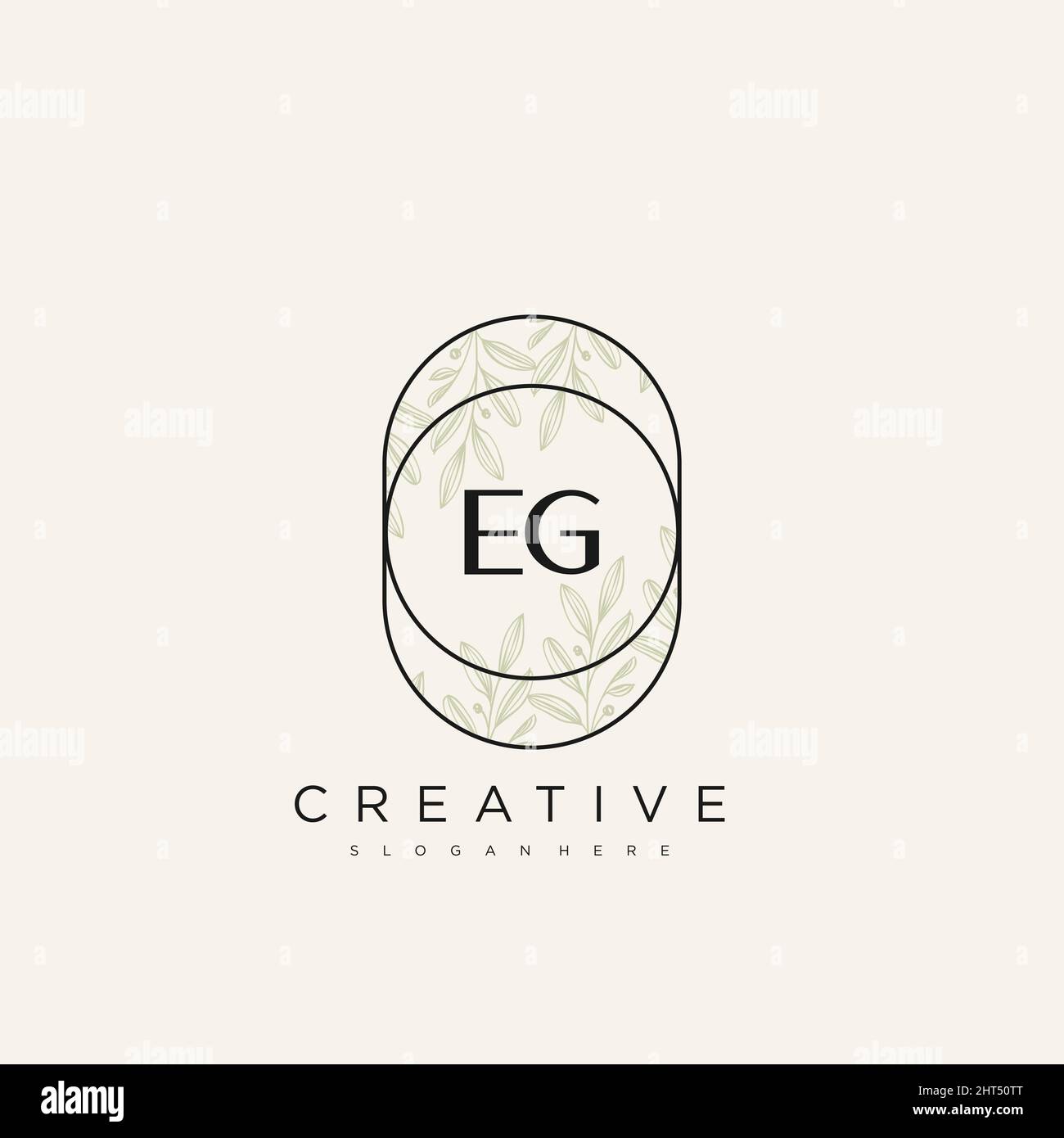 EG Initial Letter Flower Logo Template Vector premium vector Stock Vector