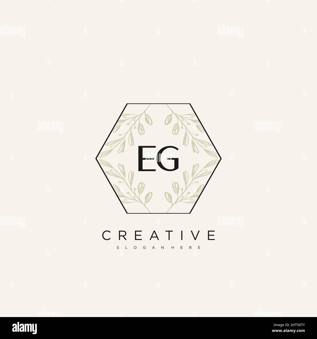 EG Initial Letter Flower Logo Template Vector premium vector Stock Vector