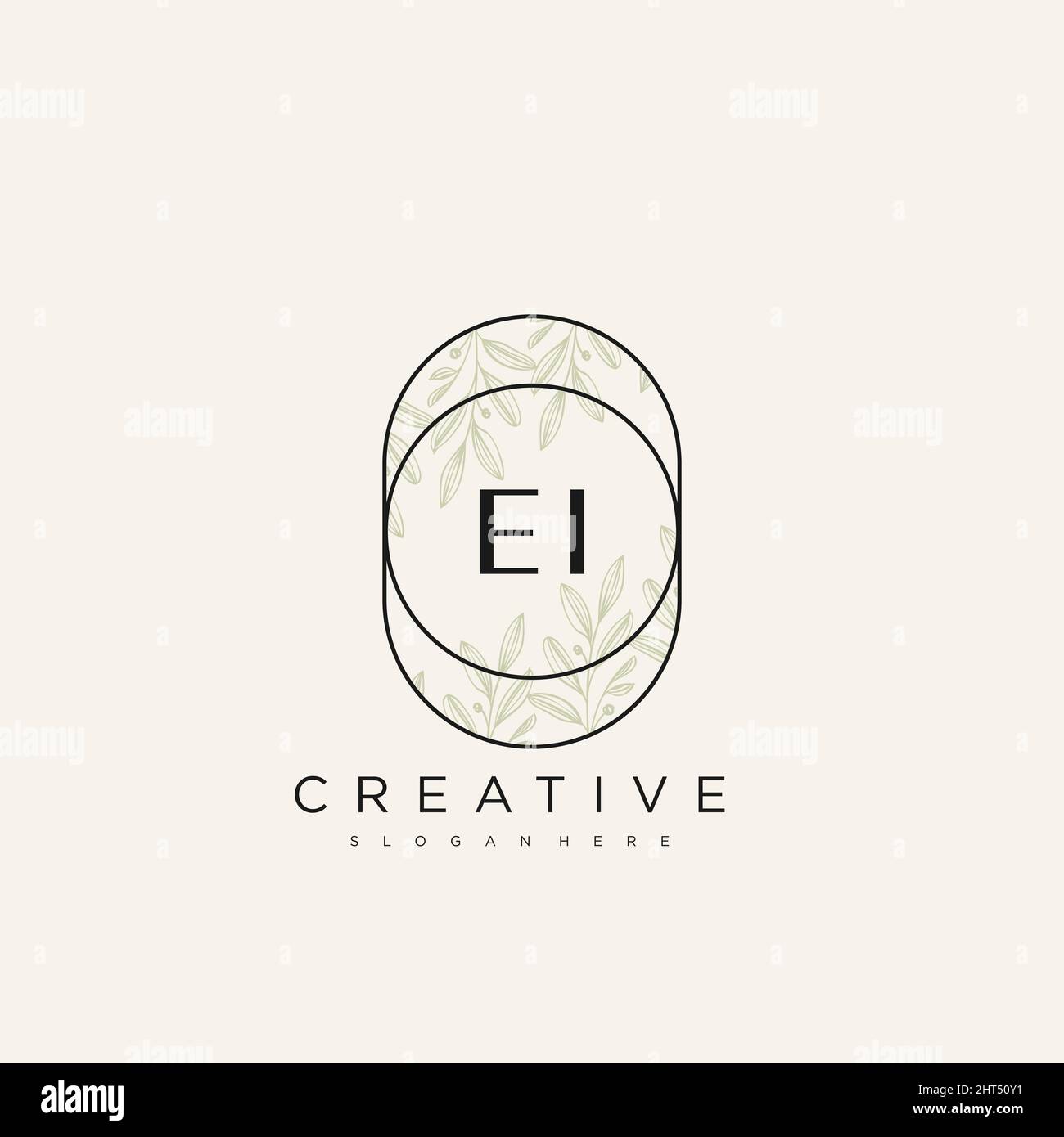 EI Initial Letter Flower Logo Template Vector premium vector Stock Vector