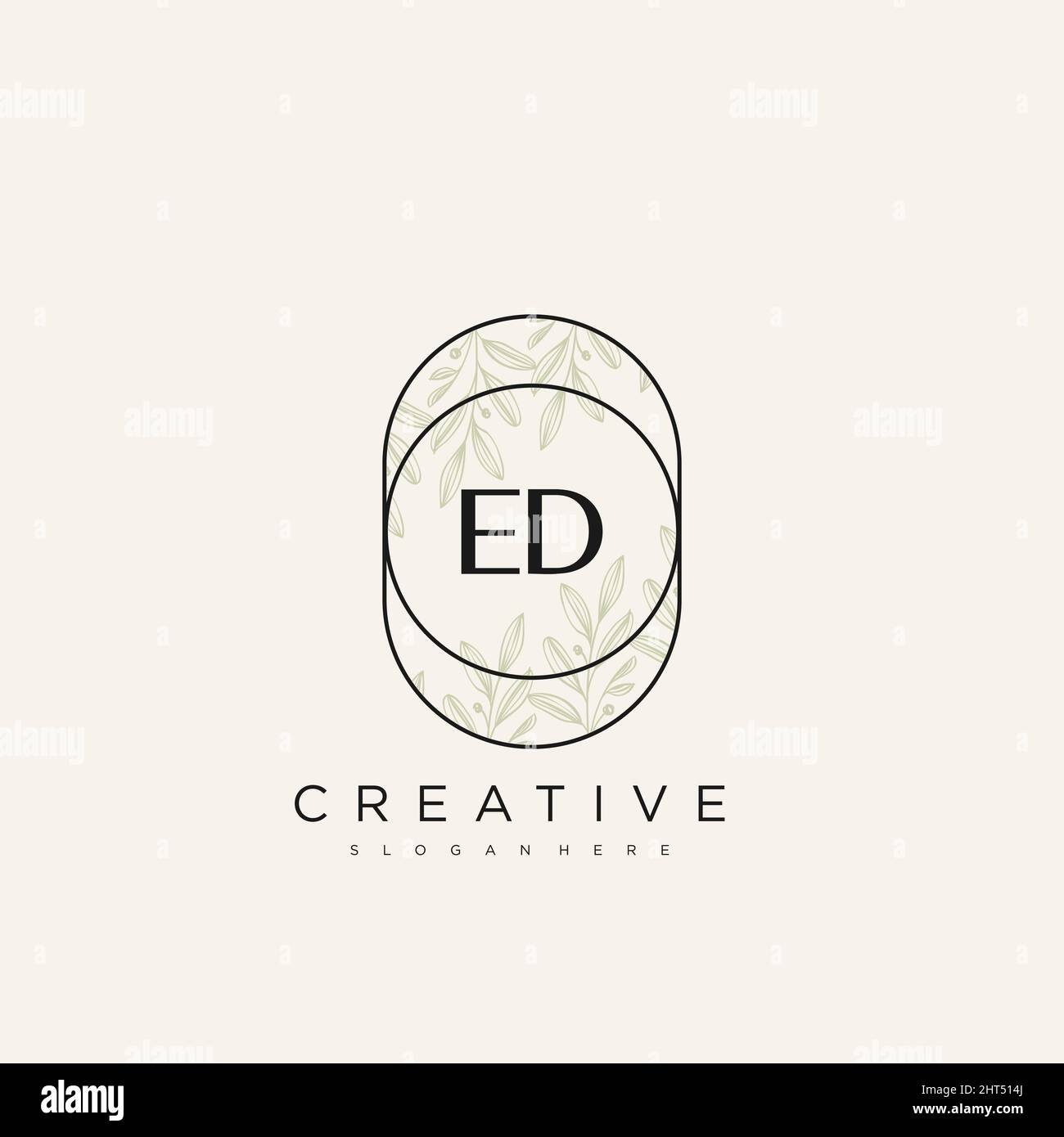 ED Initial Letter Flower Logo Template Vector premium vector Stock Vector
