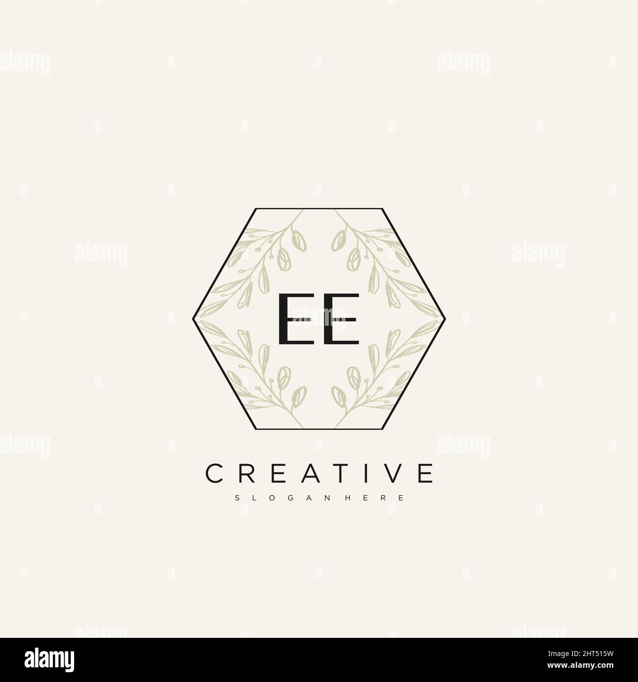EE Initial Letter Flower Logo Template Vector premium vector Stock Vector