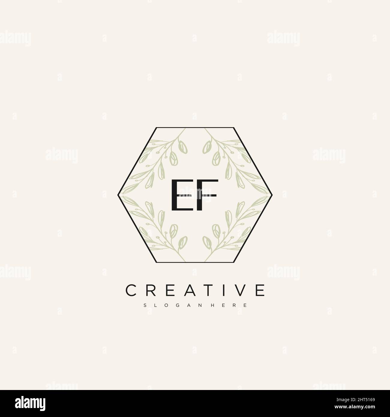 EF Initial Letter Flower Logo Template Vector premium vector Stock Vector