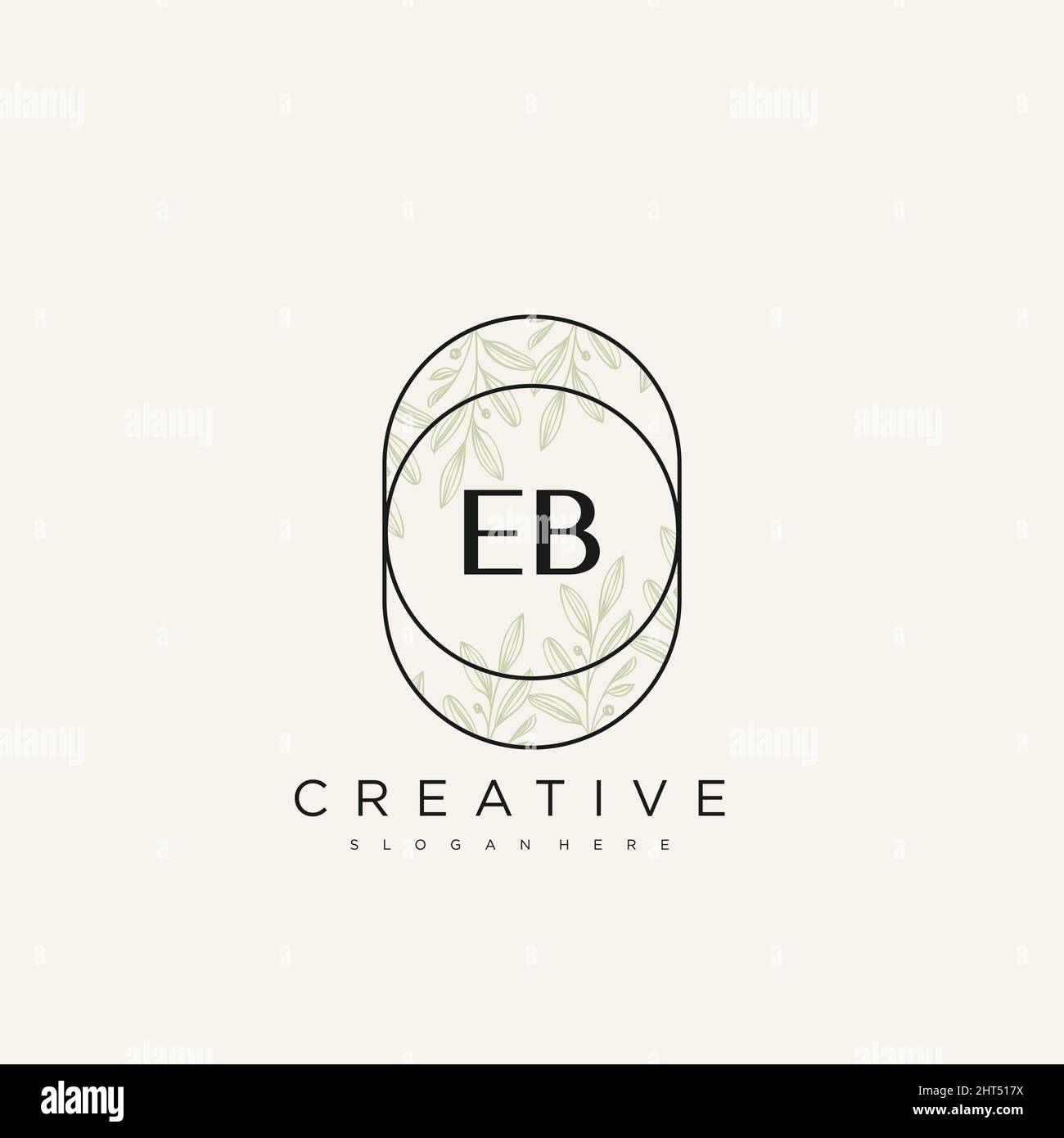 EB Initial Letter Flower Logo Template Vector premium vector Stock Vector
